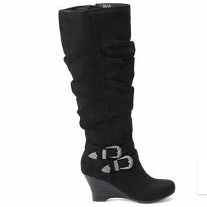 SO LIMOUSINE WOMEN"S KNEE LENGTH WEDGE BOOT